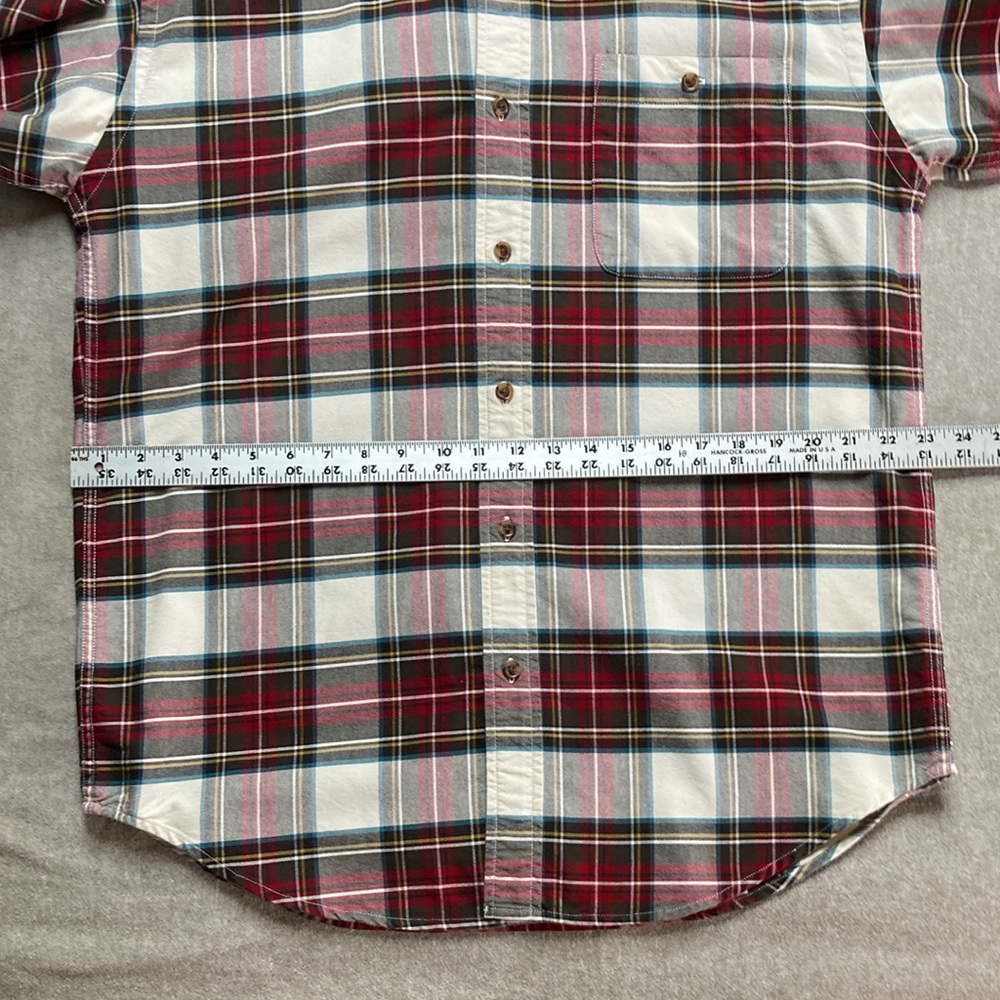 Vintage Orvis Men's Plaid Shirt - Red and Green Button Down Collar - Picture 5 of 7
